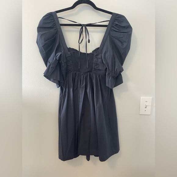 NWOT Cinq à sept Navy Mini Baby Doll Dress w/ Puff Sleeves - Size 0 - Picture 8 of 11